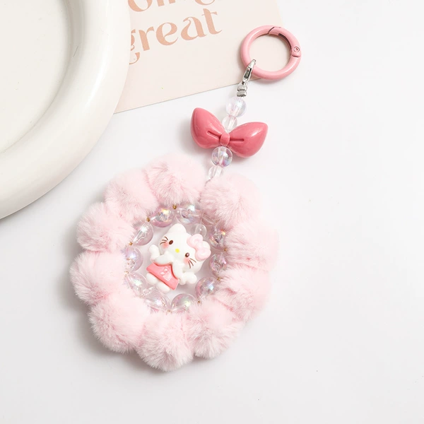 10 fur balls - pink