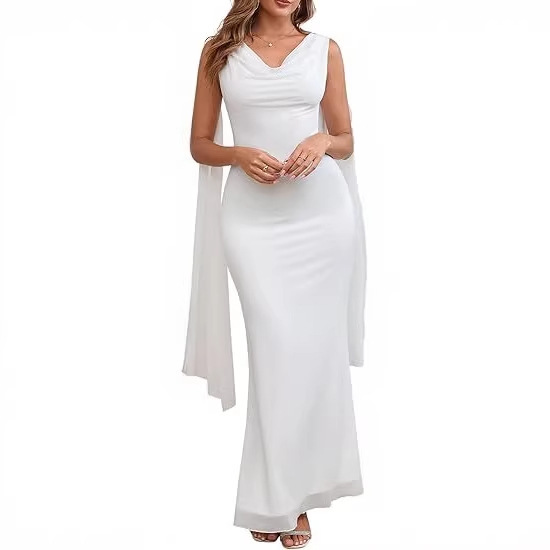 Amazon Foreign Trade Women's Summer Formal Wedding Guest Dress Sleeveless Backless Long Elegant Evening Gown Amazon Foreign Trade Women's Summer Formal Wedding Guest Dress Sleeveless Backless Long Elegant Evening Gown