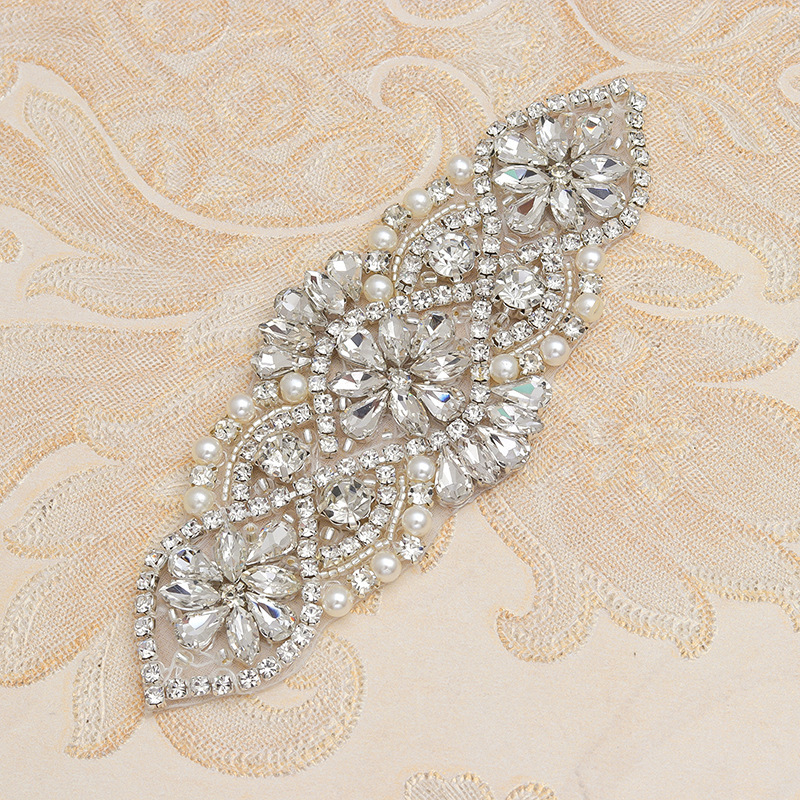 852水钻贴花服装配饰钻饰包包背胶贴片珍珠镶嵌钻表演服水晶钻片