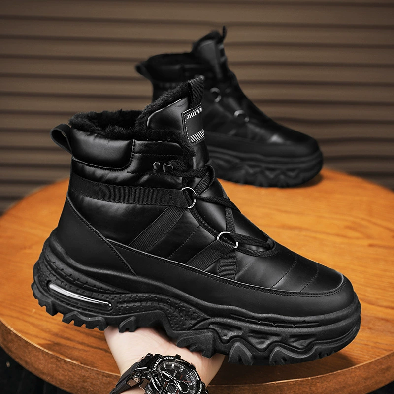 Зимние ботинки (Martens), чёрная кожа, тёплые ботинки‑на‑лодыжку, размеры 39–44
