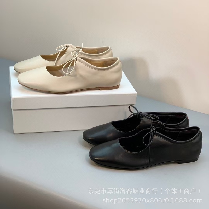 広東省産のトップバージョン！新しいメリージェーンのファッショナブルで多用途な浅い口のラムスキンストラップ付きフラットバレエシューズ|undefined