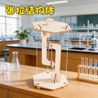张拉结构科技小制作 物理平衡线悬浮科学实验模型物理反重力玩具