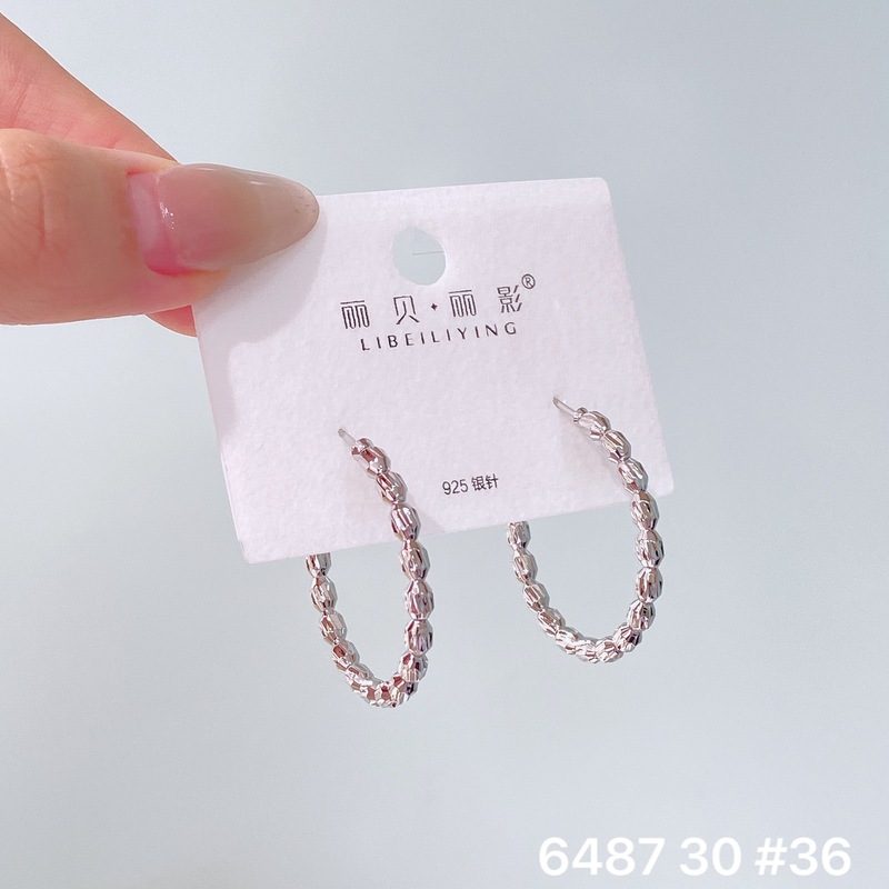 丽贝丽影丽银欧美时尚高级感素圈耳环2025新款爆款个性小众女耳圈|undefined
