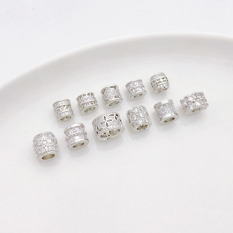 Платиновый zirconium с шестернями, бусины, браслет с бусами, ожерелье, материал, аксессуары, со снежинками