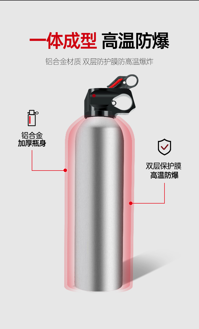 Car fire extinguisher 600ml water-based fire fighting auto supplies safety emergency portable small car fire extinguisher