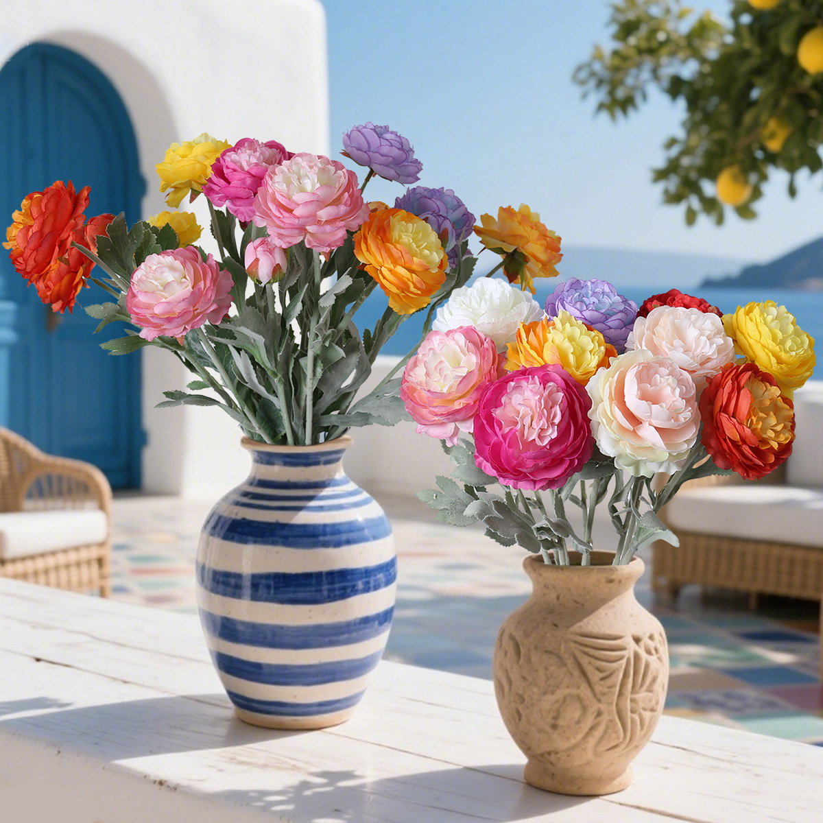 Simulación de una sola cabeza de floquete de loto nuevo producto de flor de loto decoración de bodas flor de seda floquete peonía al por mayor