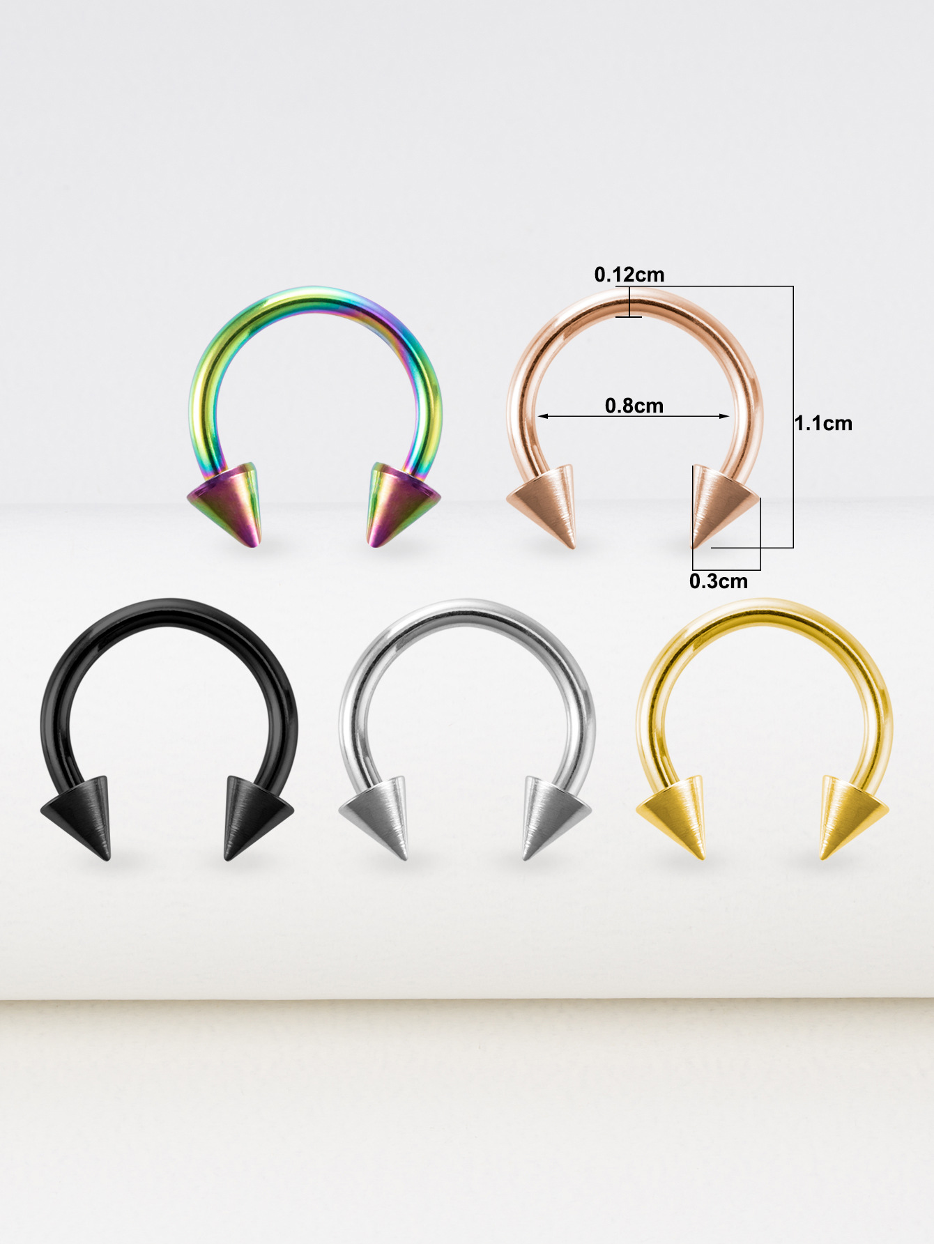 Simple Style Solid Color Stainless Steel Arylic Nose studs 1 Set