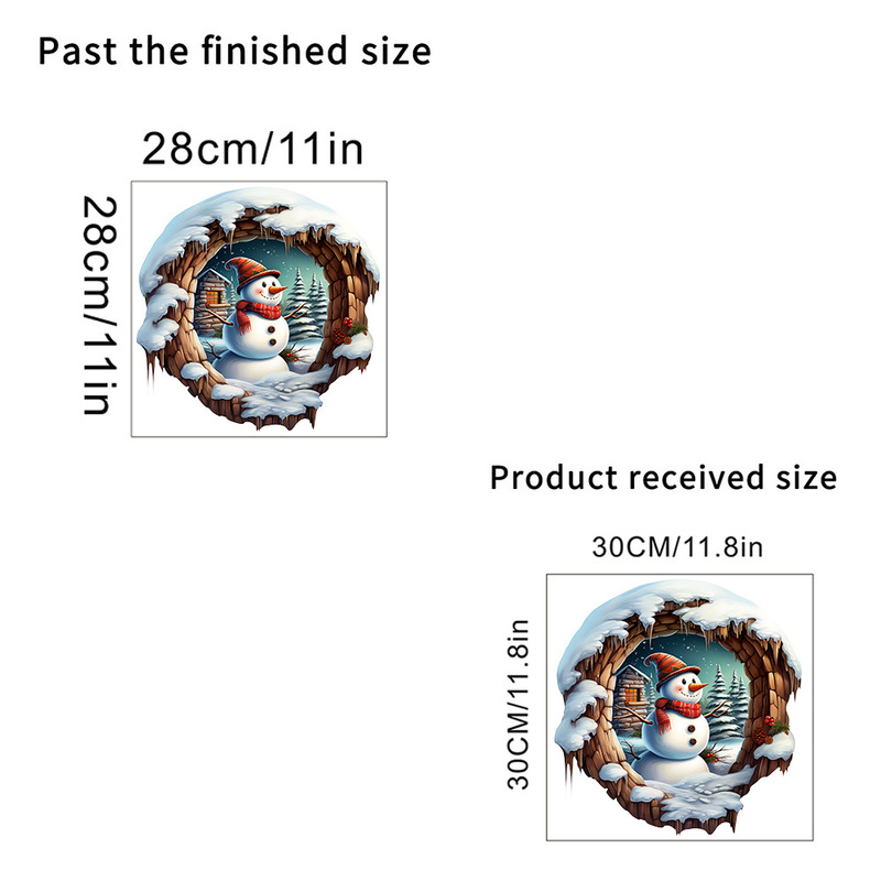 厂家昆尚品新款圣诞节3D破墙圣诞雪人自粘墙贴画客厅卧室装饰贴画|undefined