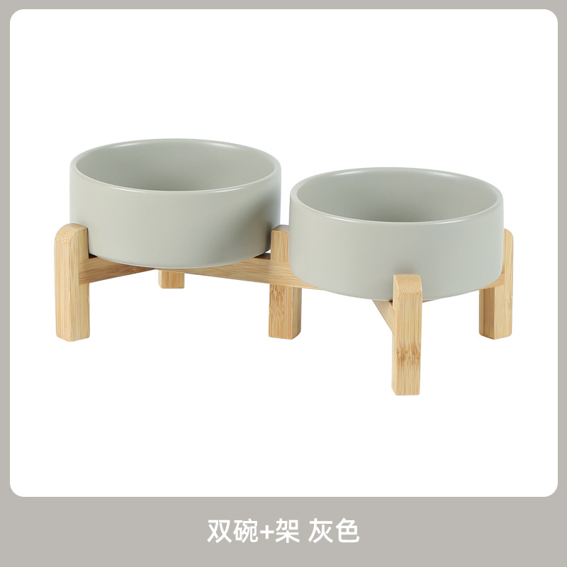 Comedero de Cerámica para Perros, Plato para Comida de Perros, Tazón para Gatos, Tazón Elevado para Gatos, Protección de la Columna Cervical, Antiderrames, Tazón Grande para Perros, Transfronterizo