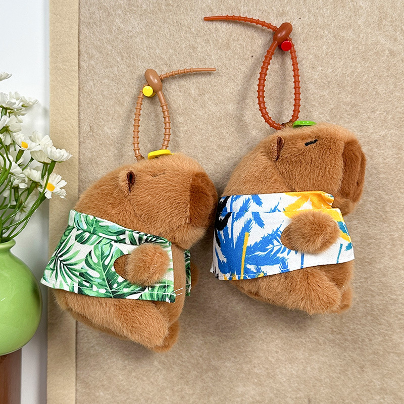 Verano Dolphin Colgante Keychain Kapibara lindos muñecos de peluche juguetes calmante bolsos colgantes