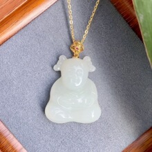 18k���Ƕ��Ȼ������֬����Сؔͯ���� Ҏ��24*30mm  ��ؐ��錚