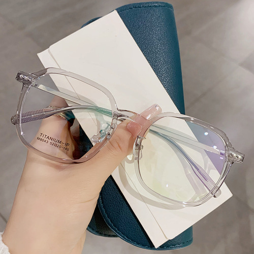 8043 New Xiaohongshu Fashion TR90 Anti-Blue Light Glasses for Girls without Makeup Can Be Equipped with Prescription Glasses Frames and Flat Glasses