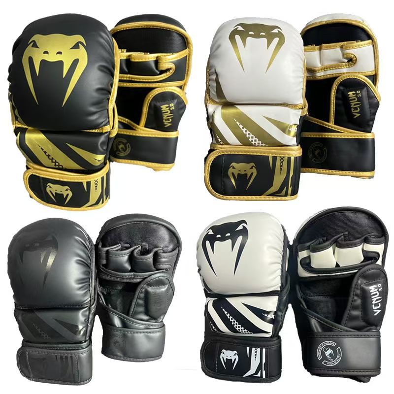 Bread-shaped half-finger boxing, Sanda, Taekwondo gloves for men and women, MMA, adult and children's professional fighting training gloves