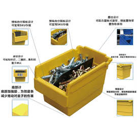 加厚塑料物料盒零件盒货架工具盒分隔分割式盒收纳盒塑储物盒