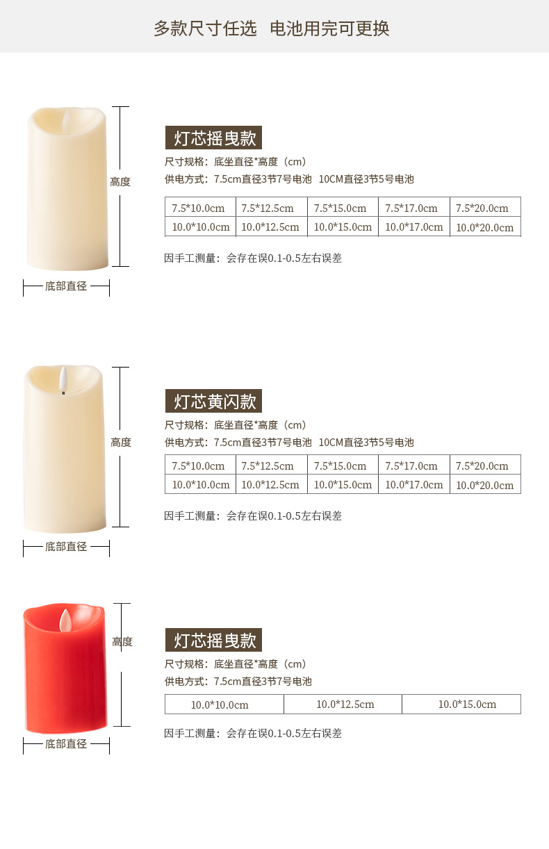 光面电子蜡烛批发