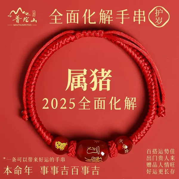 Red String Bracelet for Those Born in the Year of the Pig 2027, Tai Sui Protection Amulet, Red Hand Rope, Red Woven Rope, Small Red String