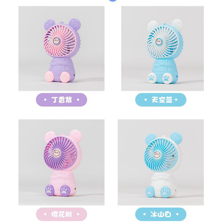 Nuevos dibujos animados USB pequeño ventilador mini exterior bolsa portátil ventilador dormitorio de estudiantes ventilador fresco
