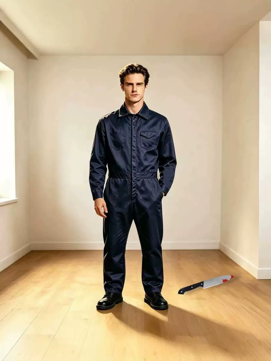万圣节死神新款月光光心慌慌杀戮cos服麦克尔工装血迹版跨境服装