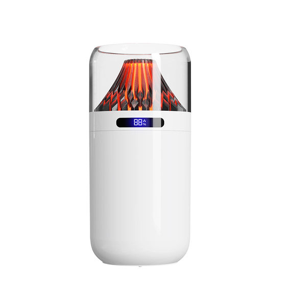 The new volcano humidifier USB small battery digital display car aromatherapy charging air replenishment humidifier logo