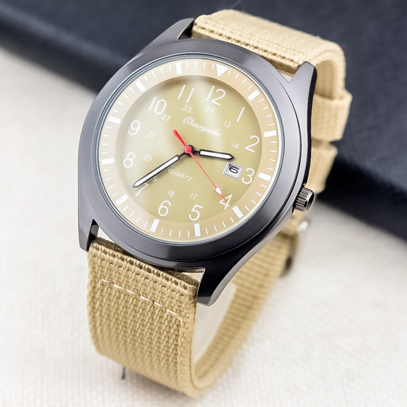 2022 reloj de moda de estilo coreano para hombres para estudiantes de secundaria y secundaria de lona deportiva al aire libre Calendario de hombre reloj impermeable