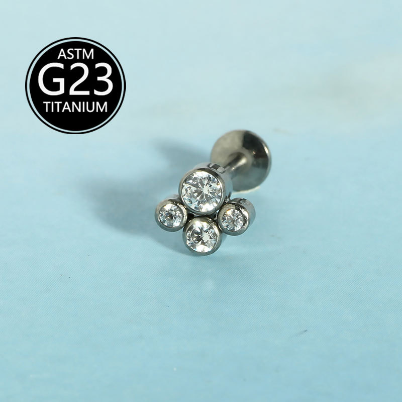 Pointed titanium steel lip stud product view