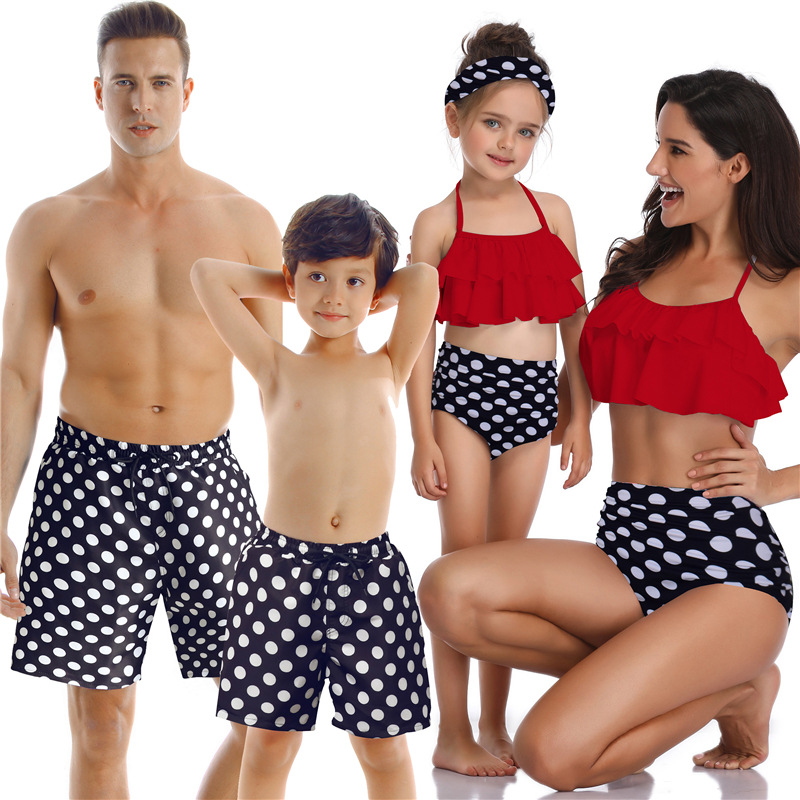 Parent-Child Swimsuit Beach Pants Small And Medium-Sized Children'S Swimsuit Popular In Europe And America