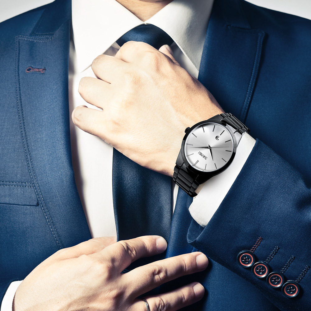 Momento de venta transfronteriza caliente relojes de hombre calendario casual relojes de cuarzo correa de acero de negocios relojes de hombre mayoristas spot