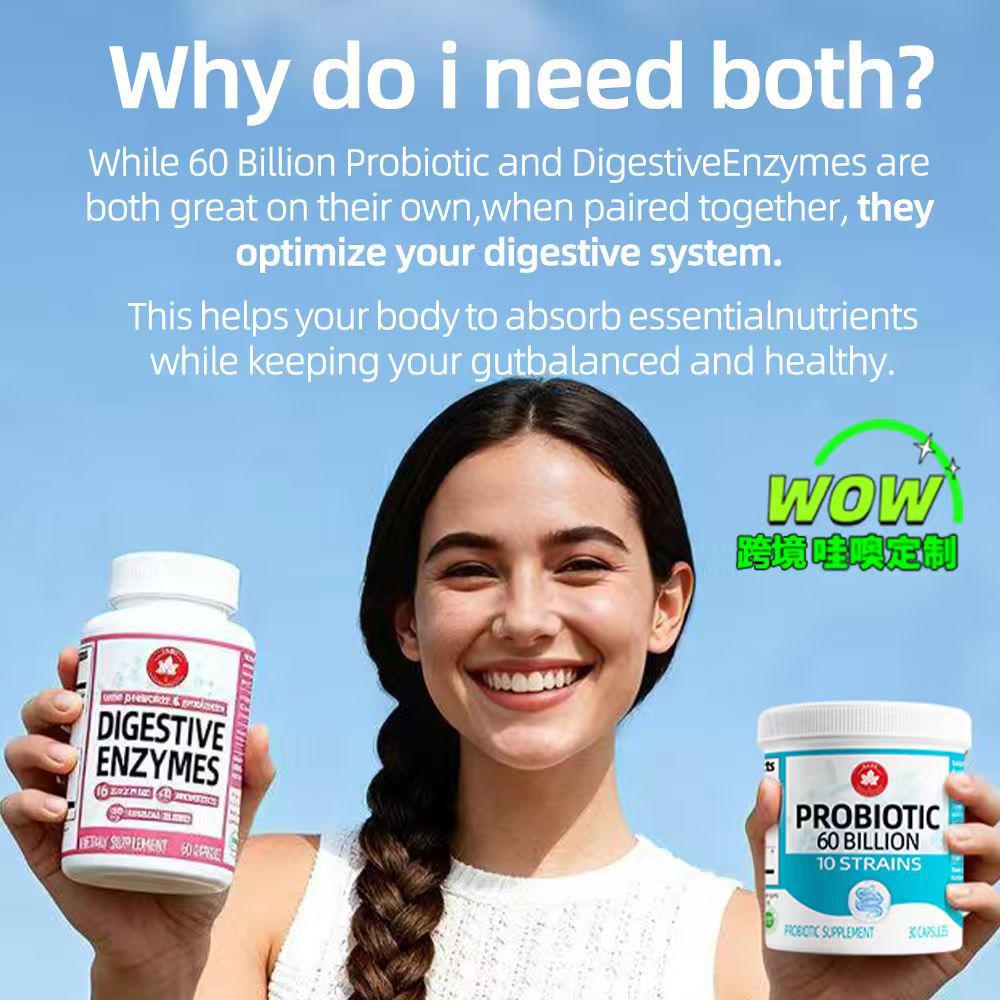 Customized Cross-Border Prebiotic Digestive Enzyme Capsules Probiotic Capsules Intestinal Health Combination Set Oem Processing