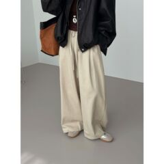 那末韩系慵懒风莱赛尔棉抽绳阔腿裤女韩系百搭宽松休闲长裤5036