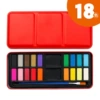 Iron supplement, tin box, nylon brush, 18 colors, 1 pieces