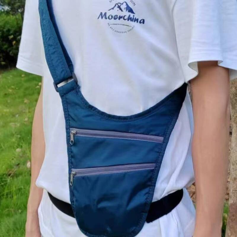 Men's and women's invisible anti-theft personal ultra-thin waist bag passport certificate running underarm sports shoulder mobile phone messenger bag