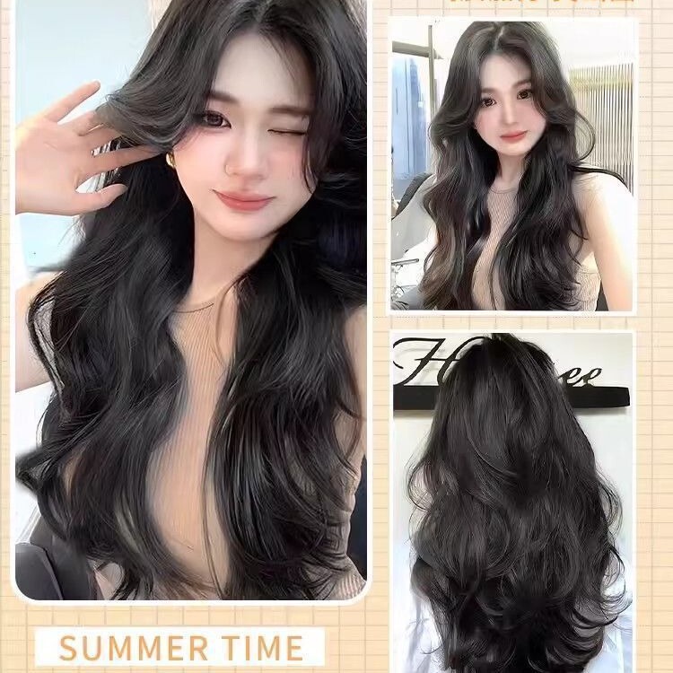 假发片女长发 一片式无痕水波纹假发贴片蓬松大波浪隐形接发片|undefined