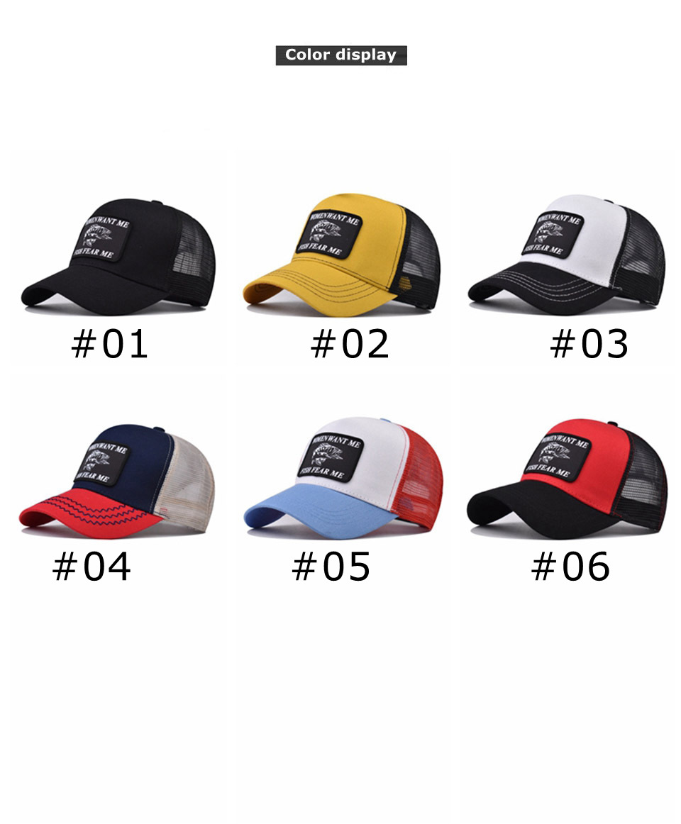 Cappellini da baseball ricamati con motivo a rete con pesci e animali, cappelli da uomo e da donna, cappellini da street dance con personalità colorate_voghion.com