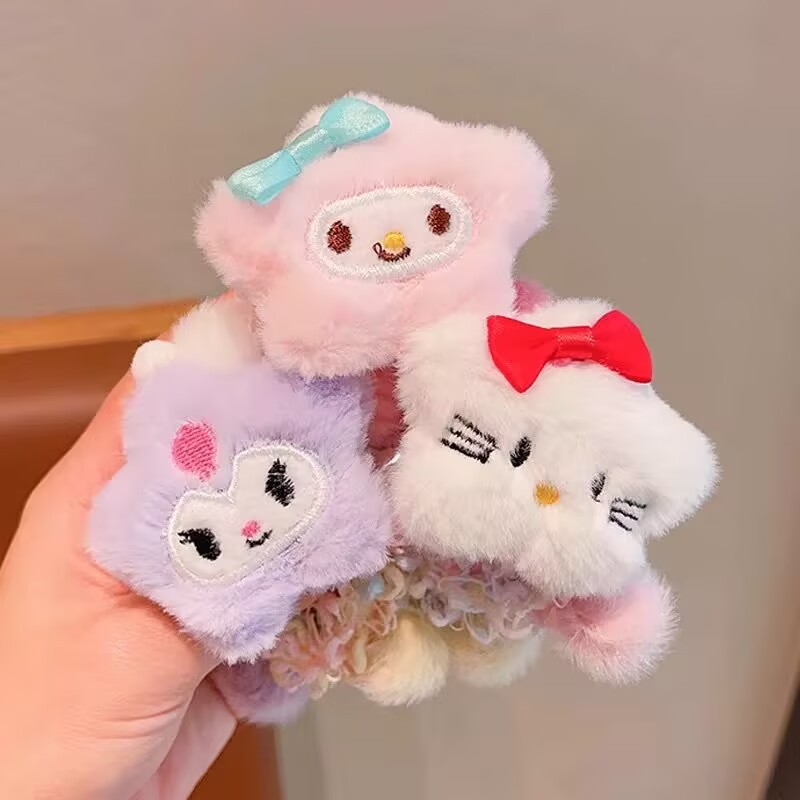 Otoño y invierno adornamientos de cabello de niña lindos dibujos animados muñecas anillo de cabello Star Delu cuerda de cabello dulce Sanliou cinta de pelusa