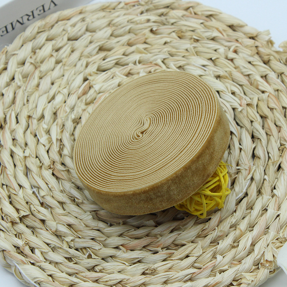 2cm unilateral banda de flocado ropa hecha a mano DIY accesorios, regalo de pastel embalaje de seda de terciopelo