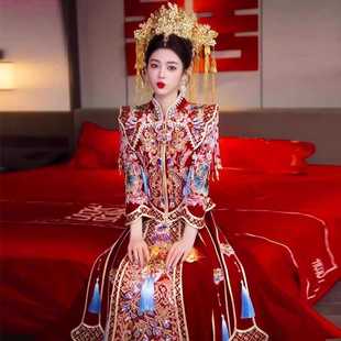 Velvet Xiuhe Wedding Dress 2025 New Model Bridal Luxurious Formal Dress Slim Fit Chinese Style Wedding Gown