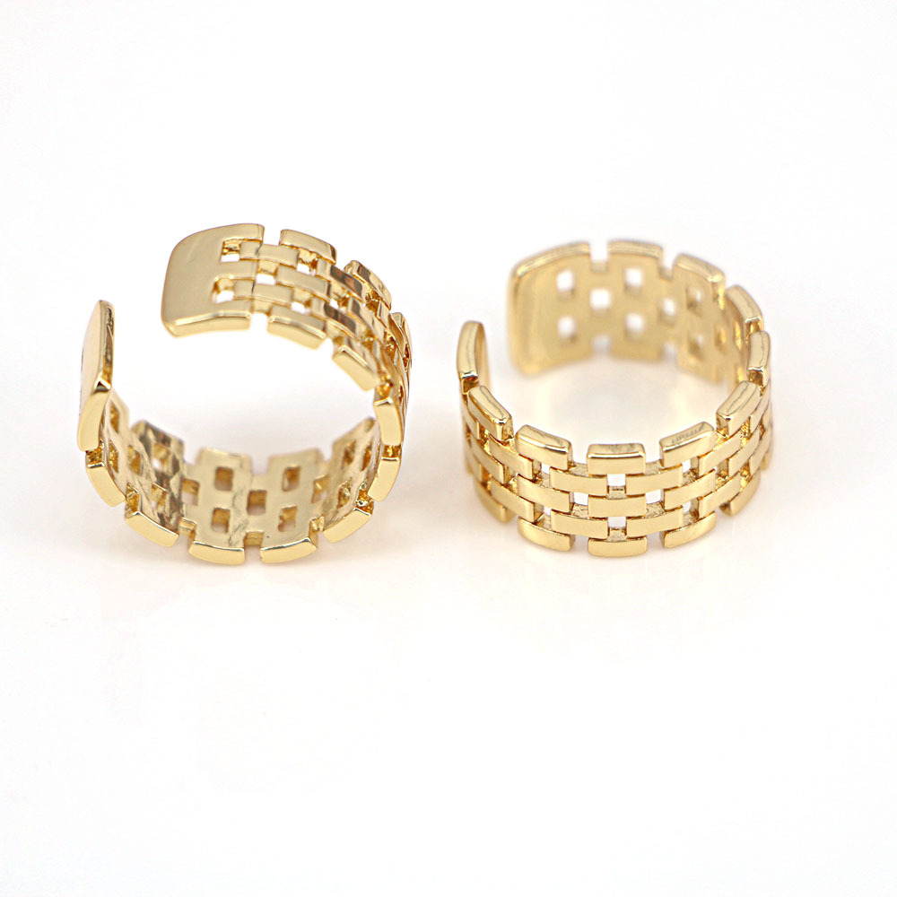 New Simple Adjustable Open Female Copper Gold-plated Retro Ring display picture 3