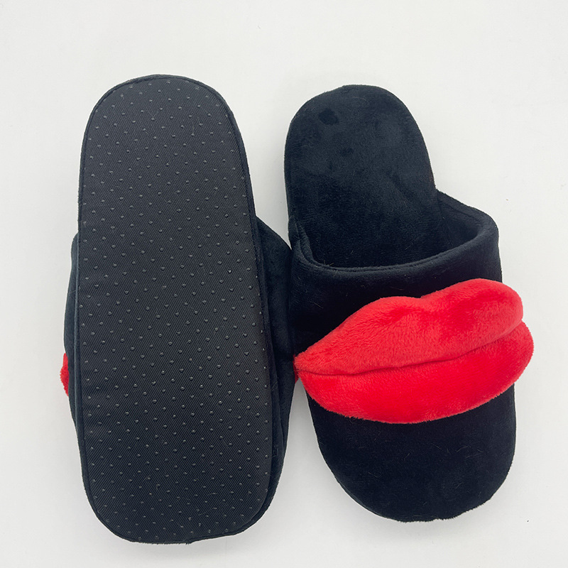 Cross -border best -selling HOT LIPS SLIPPERS Floor House Warm Shoes…