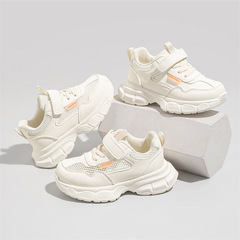 女童鞋子運動鞋男童小白鞋2024春季新款兒童白色軟底休閒鞋跑步鞋