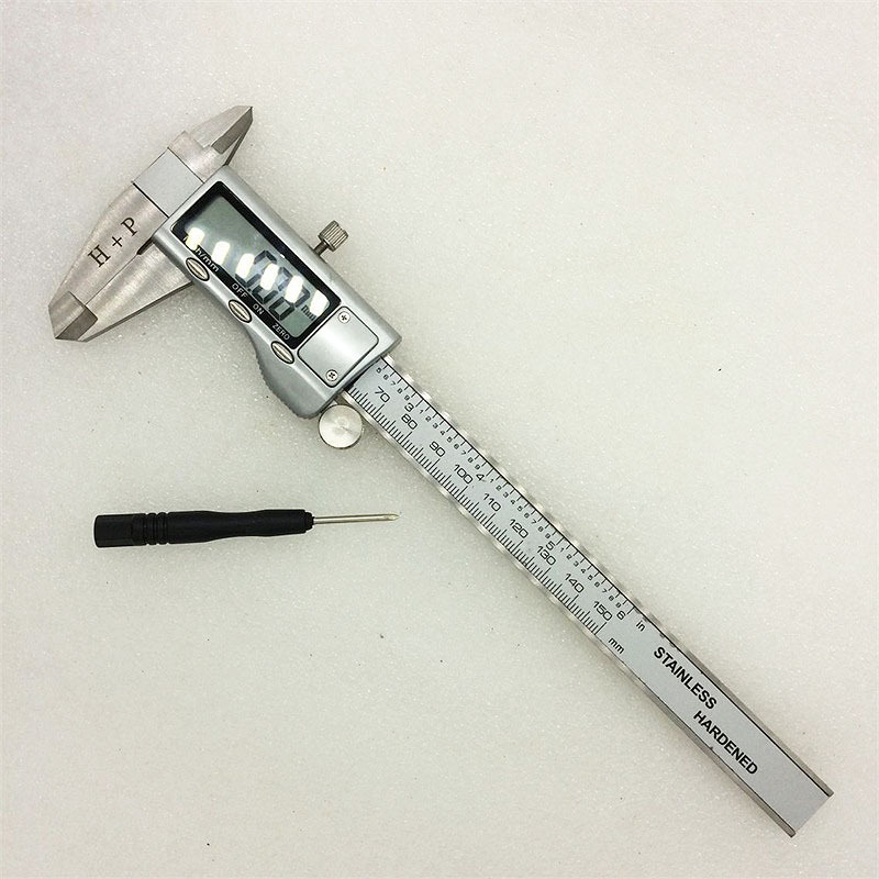 H+P数显卡尺工业级精度不锈钢卡尺0-150mm 电子数显卡尺 游标卡尺