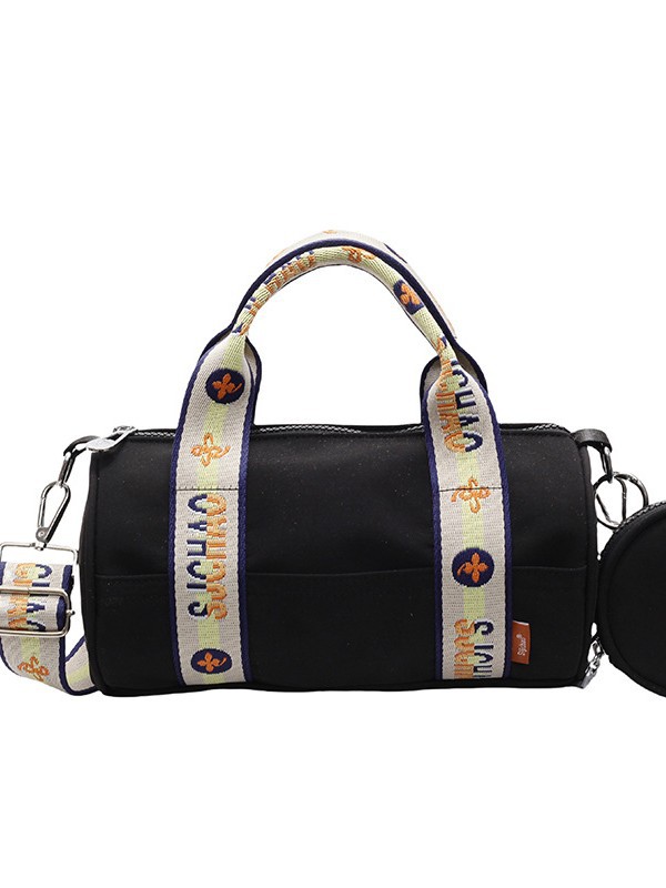 Oxford tela de contraste de color ligero bolso cilíndrico de mano casual para mujeres 2025 nuevo alto valor ocio transporte de viaje mochila