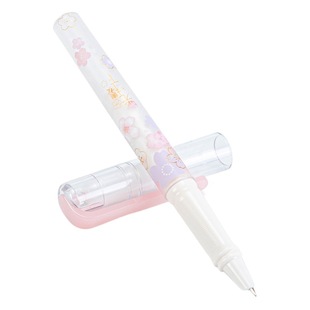 Deli A938 Cherry Blossom Series Pen EF Dark Tip Students' Writing Non-slip Correct Pen Replaceable Ink Sac