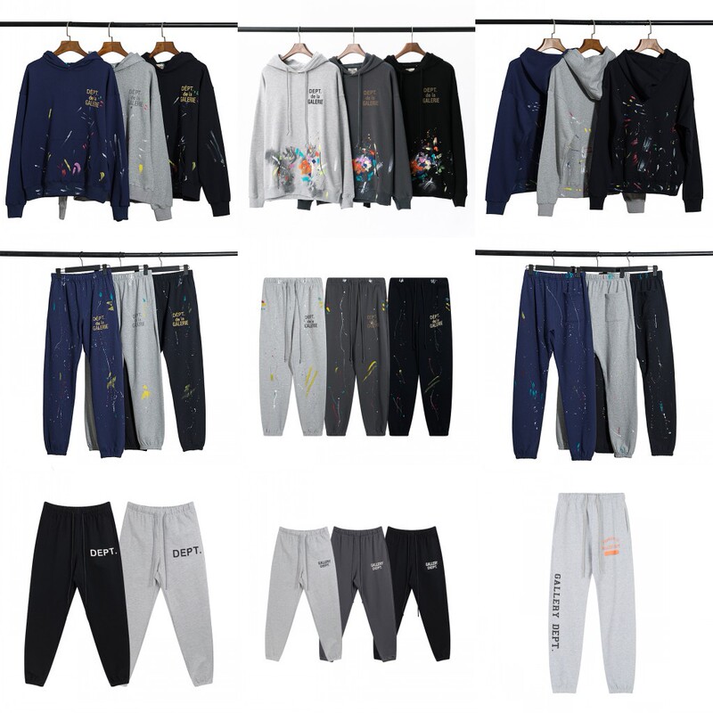 Autumn Los Angeles Retro Gallery Dept Sweatshirt and Sweatpants Set for Men and Women, Sports Jogger Pants, Straight-Leg Pants