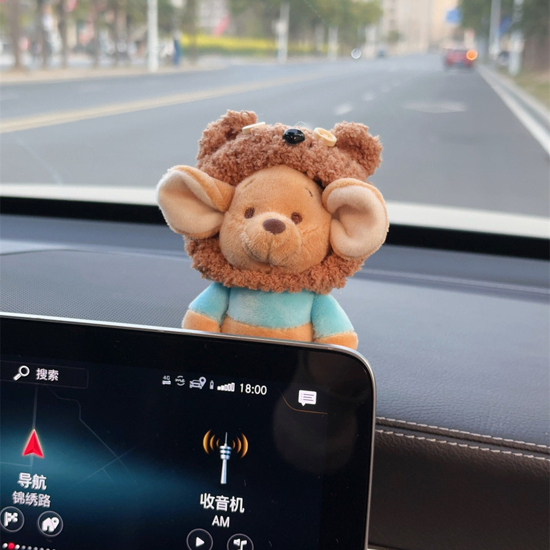 インターネット有名人漫画バックミラースクリーン装飾品クリエイティブかわいい子犬センターコンソール車の装飾インテリアアクセサリー女神|undefined