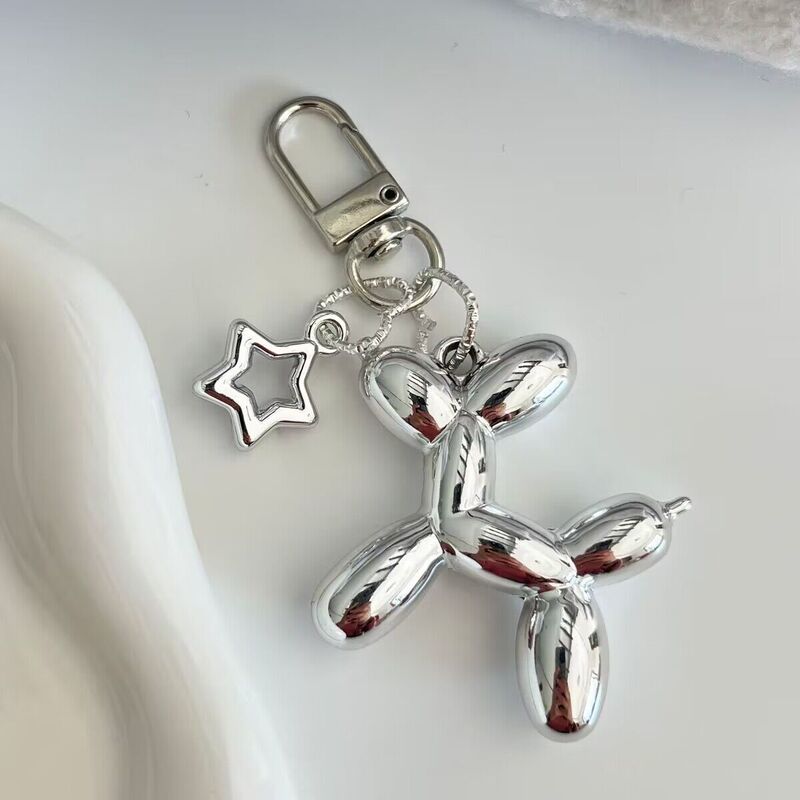 silver Star Blast Dog Keychain Pendant Bag Pendant DIY Dark Cool Women Pendant Little Red Book Ins Style