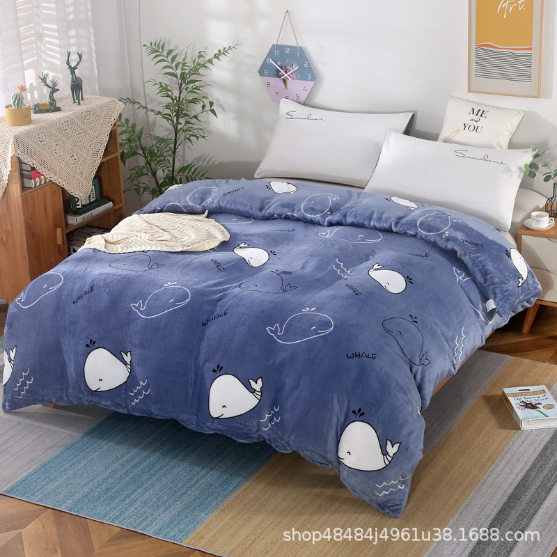 Flange edredón más edredón cubierta doble una sola pieza de lana de coral de doble cara de lana de invierno