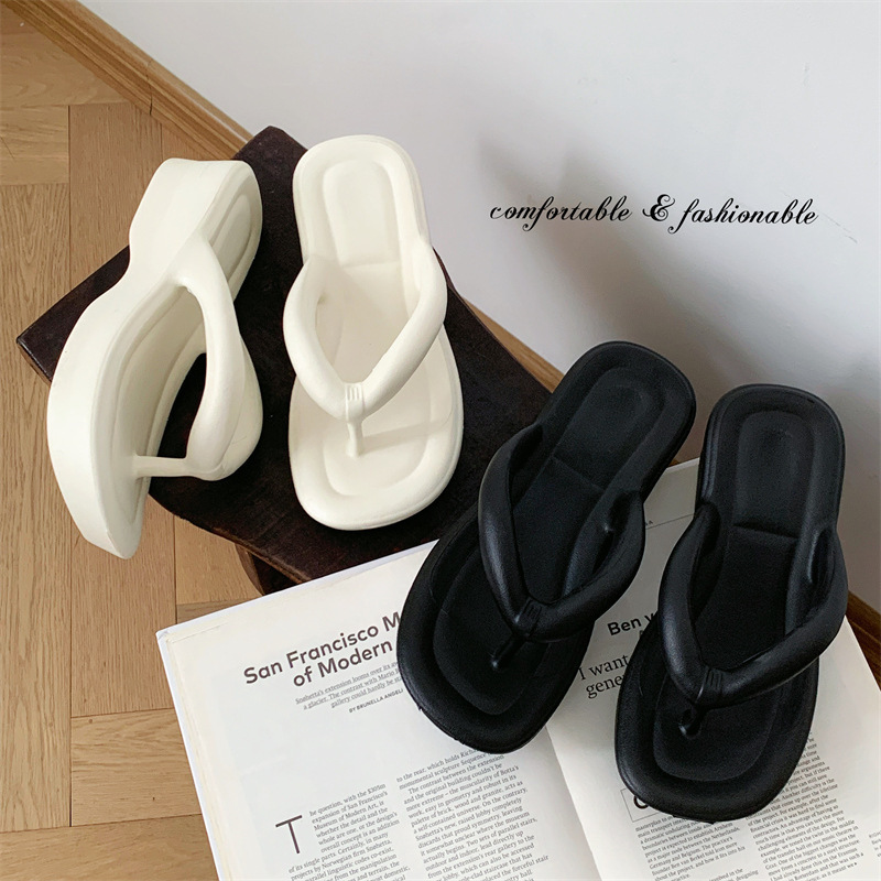 Thick-Soled Eva Flip-Flops for Women, Height-Increasing, Summer, Odor-Resistant, Water-Resistant, Non-Slip, Comfortable, Lightweight, Suitable for Outdoor Wear, Cross-Border Purchase, Beach Shoes Thick-Soled Eva Flip-Flops for Women, Height-Increasing, Summer, Odor-Resistant, Water-Resistant, Non-Slip, Comfortable, Lightweight, Suitable for Outdoor Wear, Cross-Border Purchase, Beach Shoes