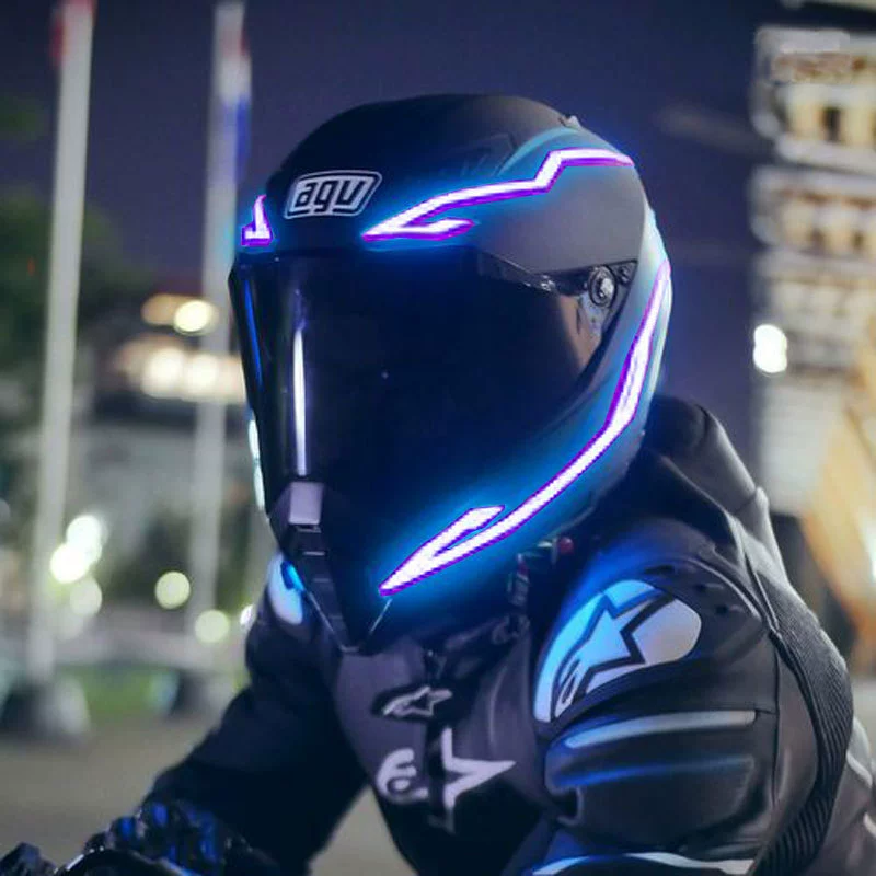 Встряхните ту же световую планку мотоциклетного шлема, светоизлучающую светодиодную полосу для безопасности езды, мотоциклетный шлем, излучающий холодный свет