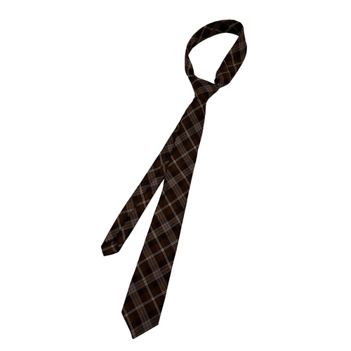 Wholesale brown tie for women jk Japanese college style free dk tie for men retro short lazy plaid small bow tie