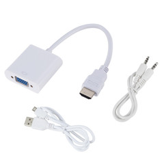 HDMI to VGA adapter cable with audio belt powered hdmi to vga converter set-top box to monitor cable